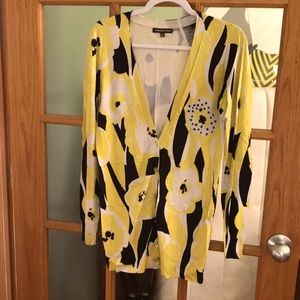 Fall sweater by Adrienne Vittadini. Size S. Gold button detail. Hip length.